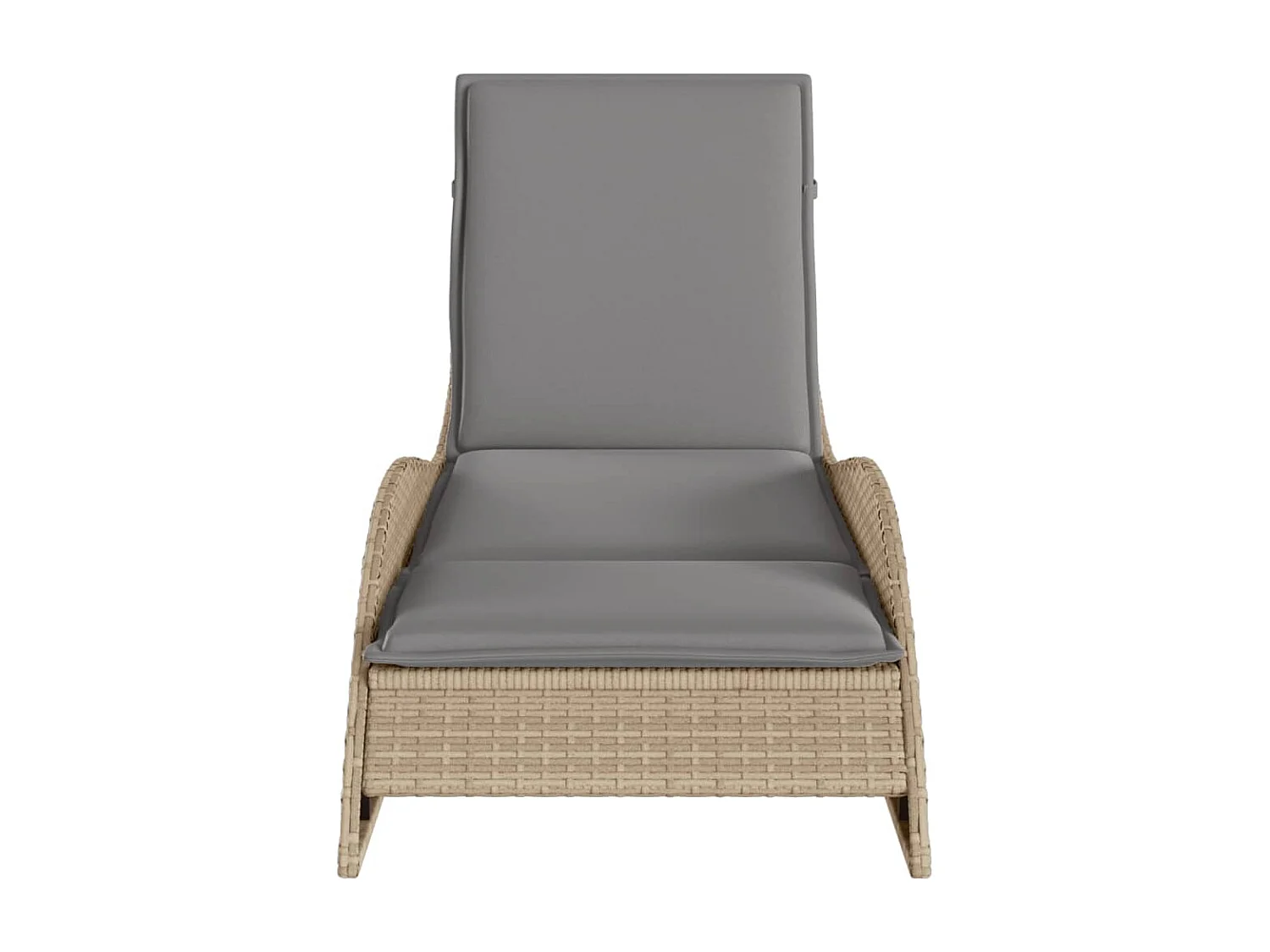 Bain de soleil avec coussin beige 60x205x73 cm résine tressée FR50895