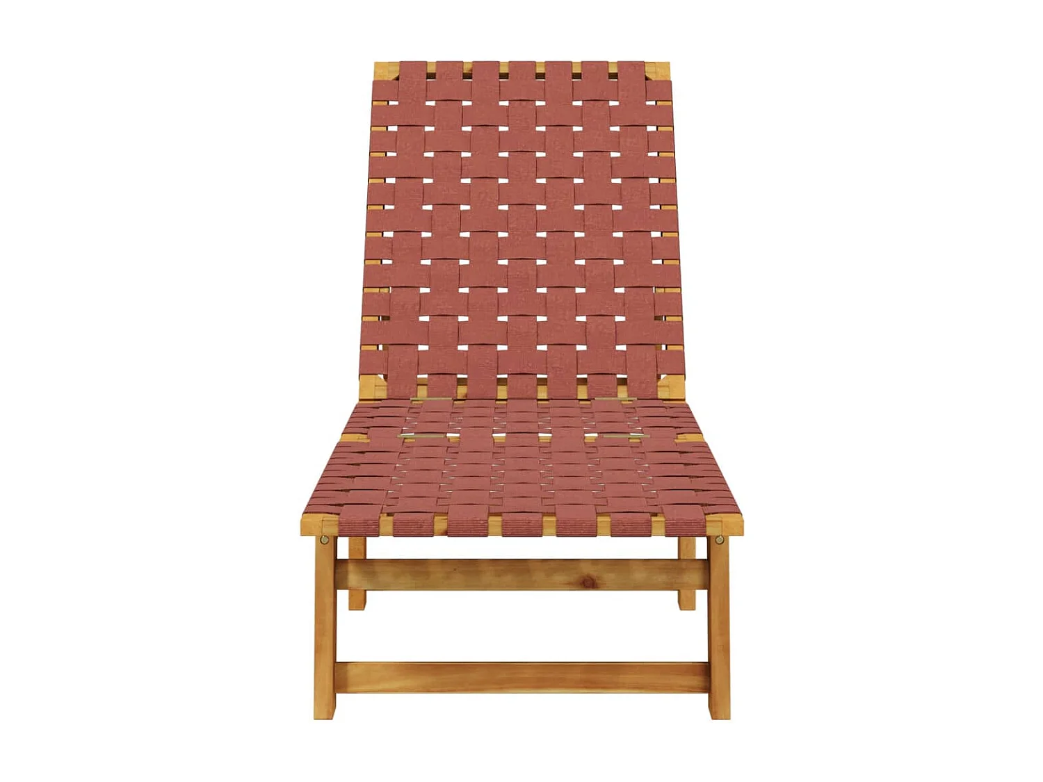 Lot de 2 Bains de soleil rouge bois d'acacia solide et tissu FR50179