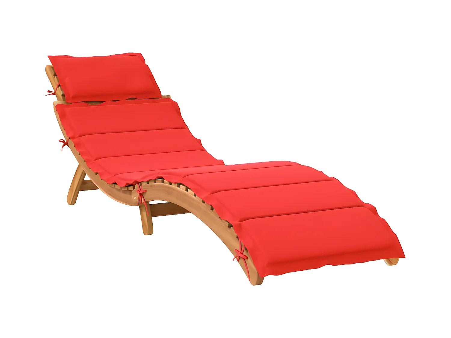 Ligbed met kussen massief acaciahout rood BE150740