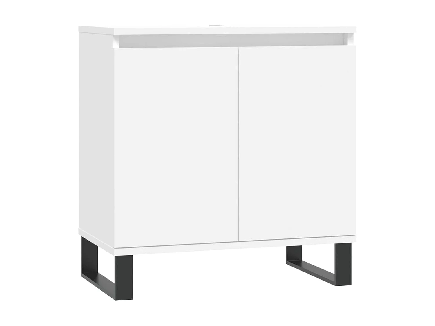 Ensemble d'armoires salle de bain 3 pcs blanc bois d'ingénierie FR39019