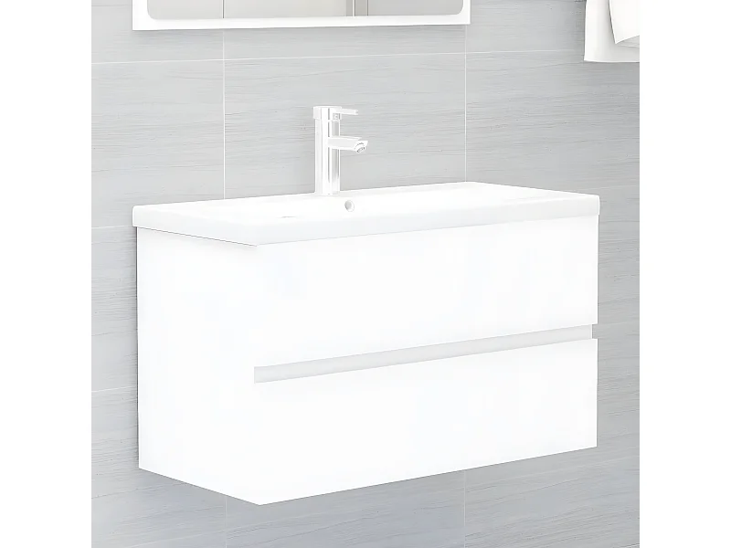 Mueble con lavabo madera de ingeniería blanco ES257788