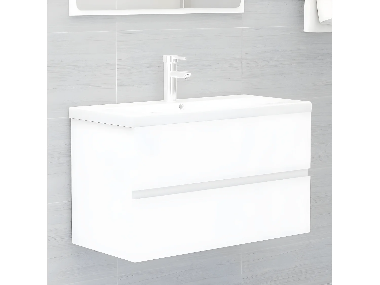 Mueble con lavabo madera de ingeniería blanco ES257788