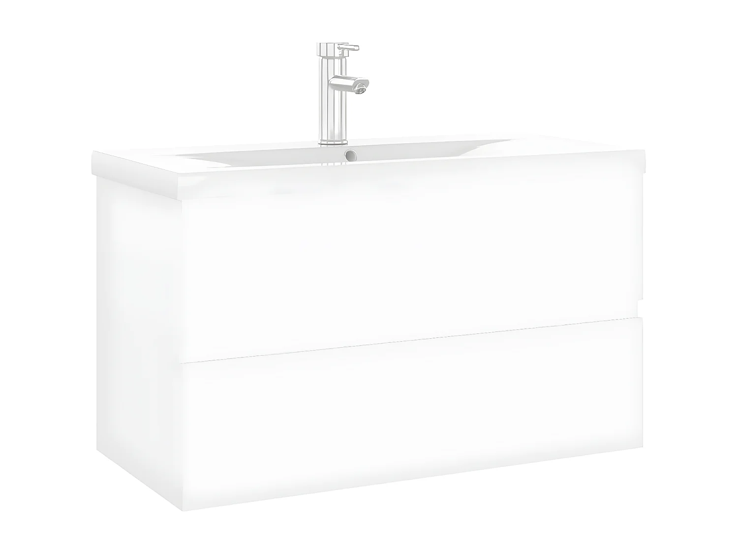 Mueble con lavabo madera de ingeniería blanco ES257788