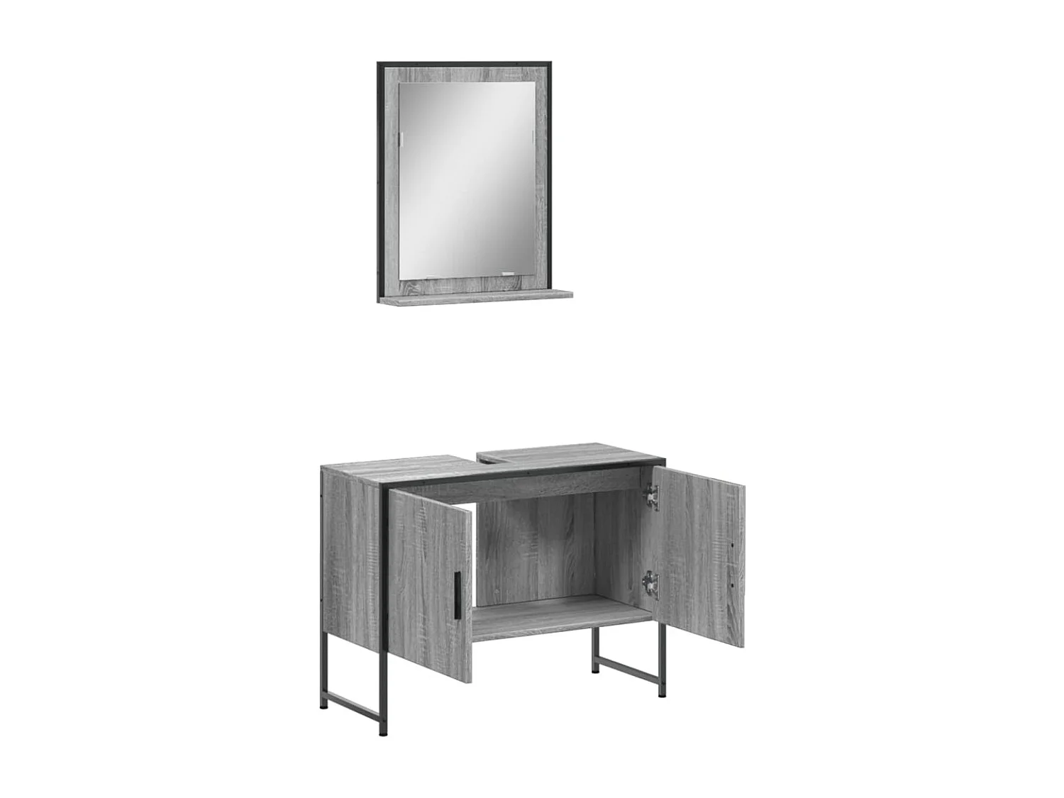 Ensemble d'armoires de salle de bain 2 pcs sonoma gris FR49654