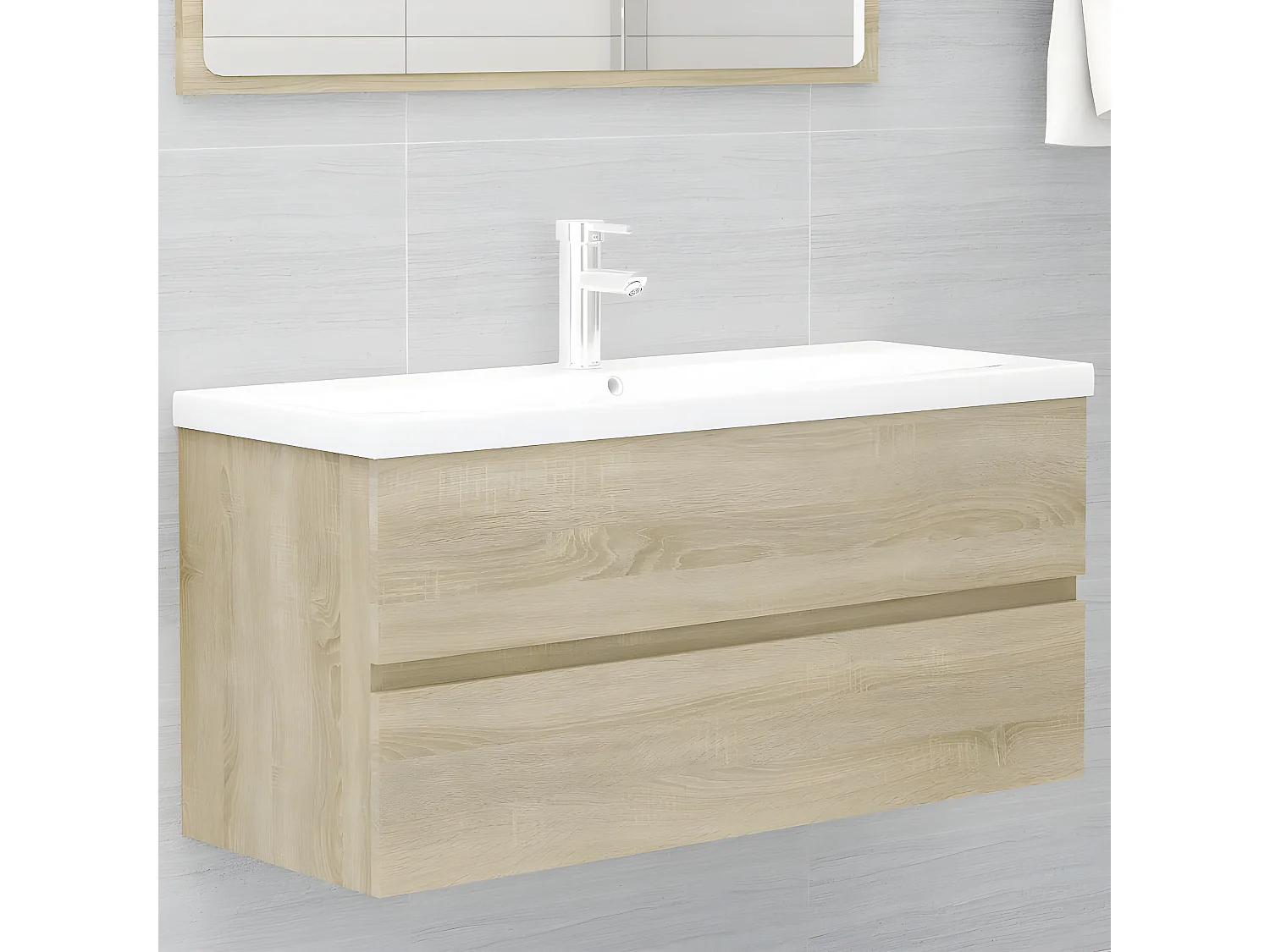Mueble con lavabo madera de ingeniería roble Sonoma ES416995