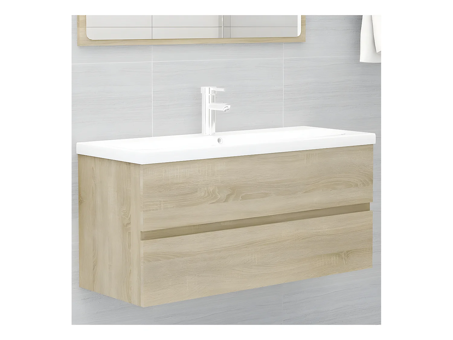 Armoire avec lavabo intégré Chêne sonoma Aggloméré FR59216