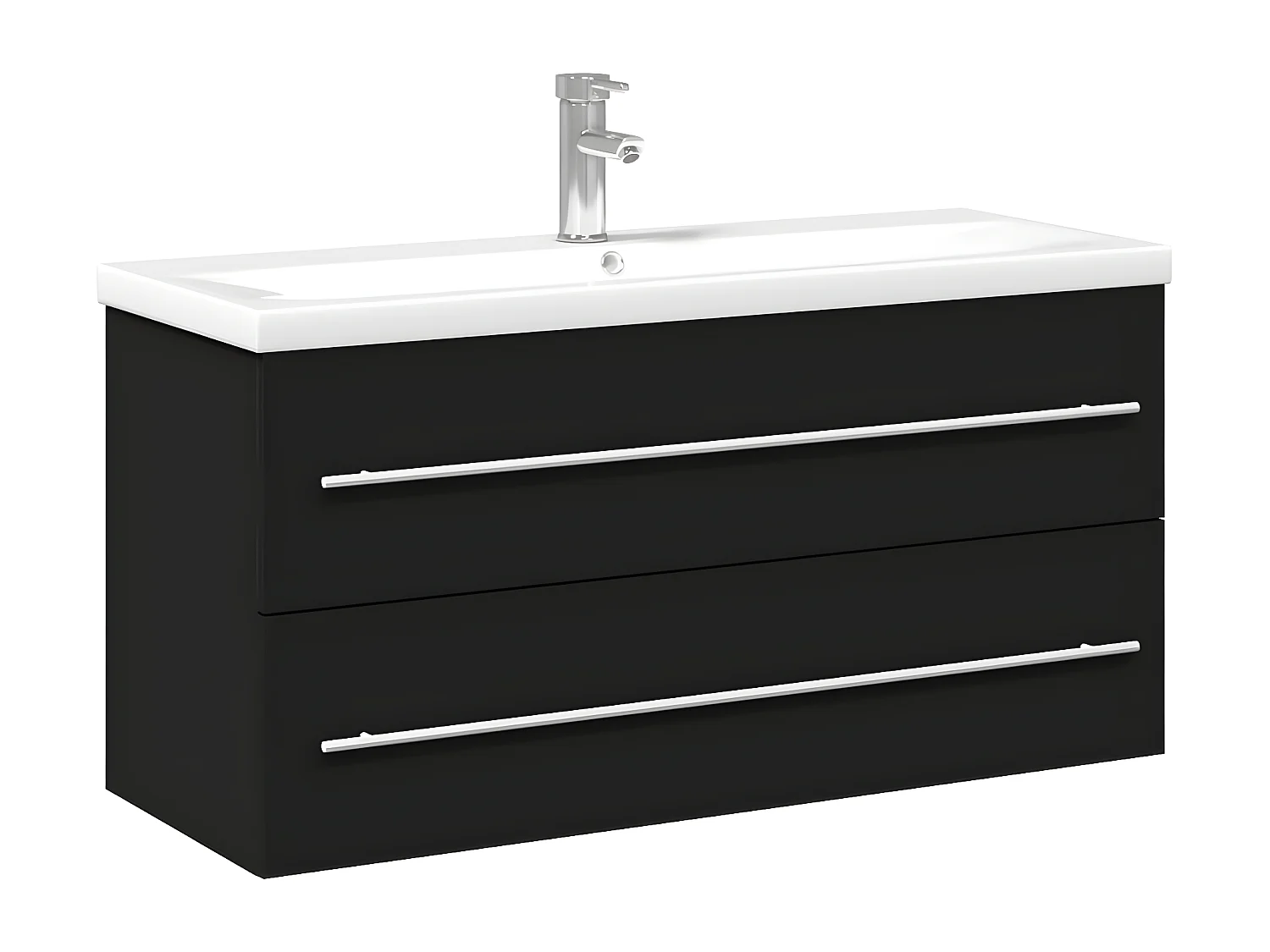 Armoire avec lavabo intégré noir FR80598