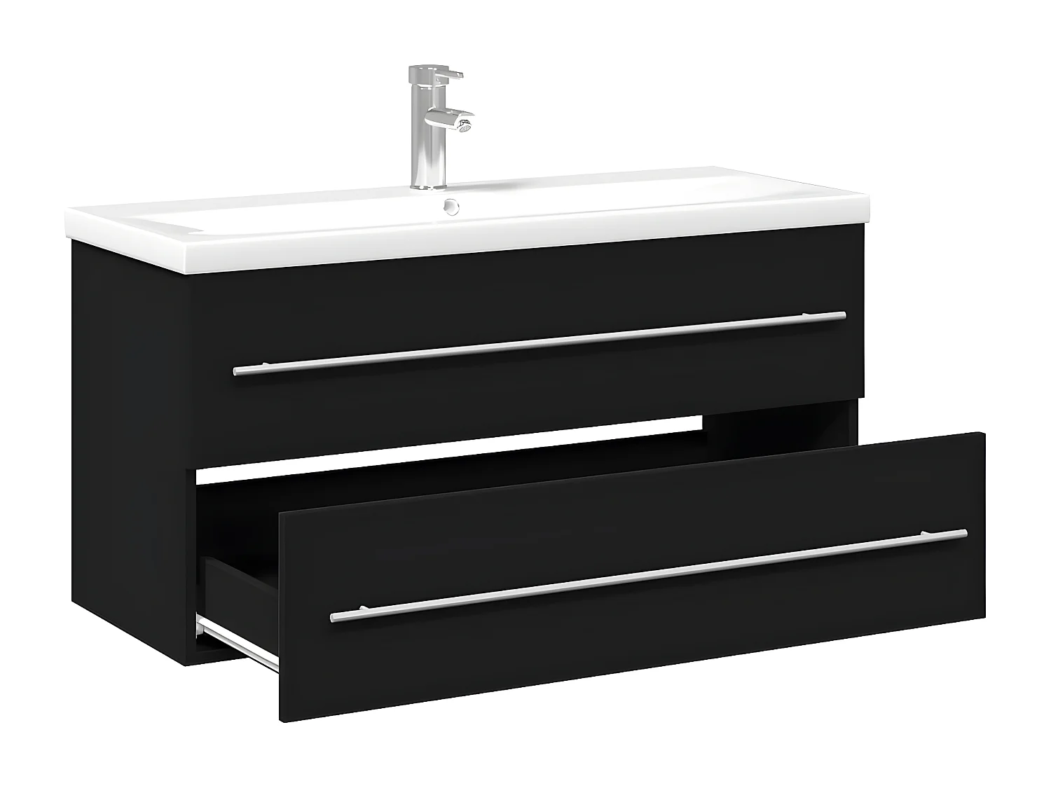 Armoire avec lavabo intégré noir FR80598