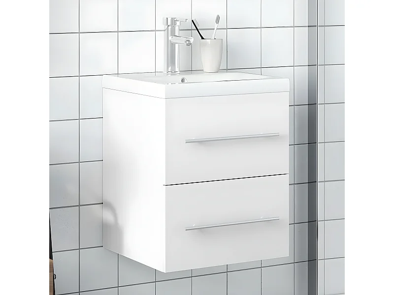 Mueble de baño con lavabo integrado blanco ES106921