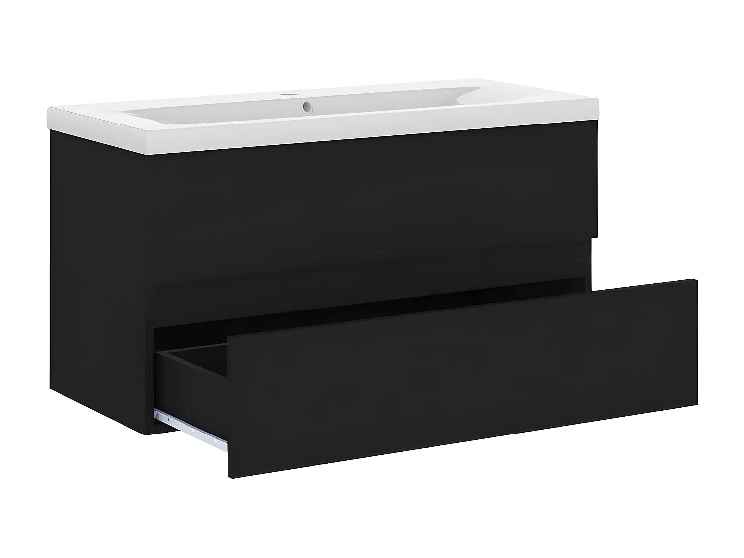 Armoire avec lavabo intégré Noir Bois d'ingénierie FR90730