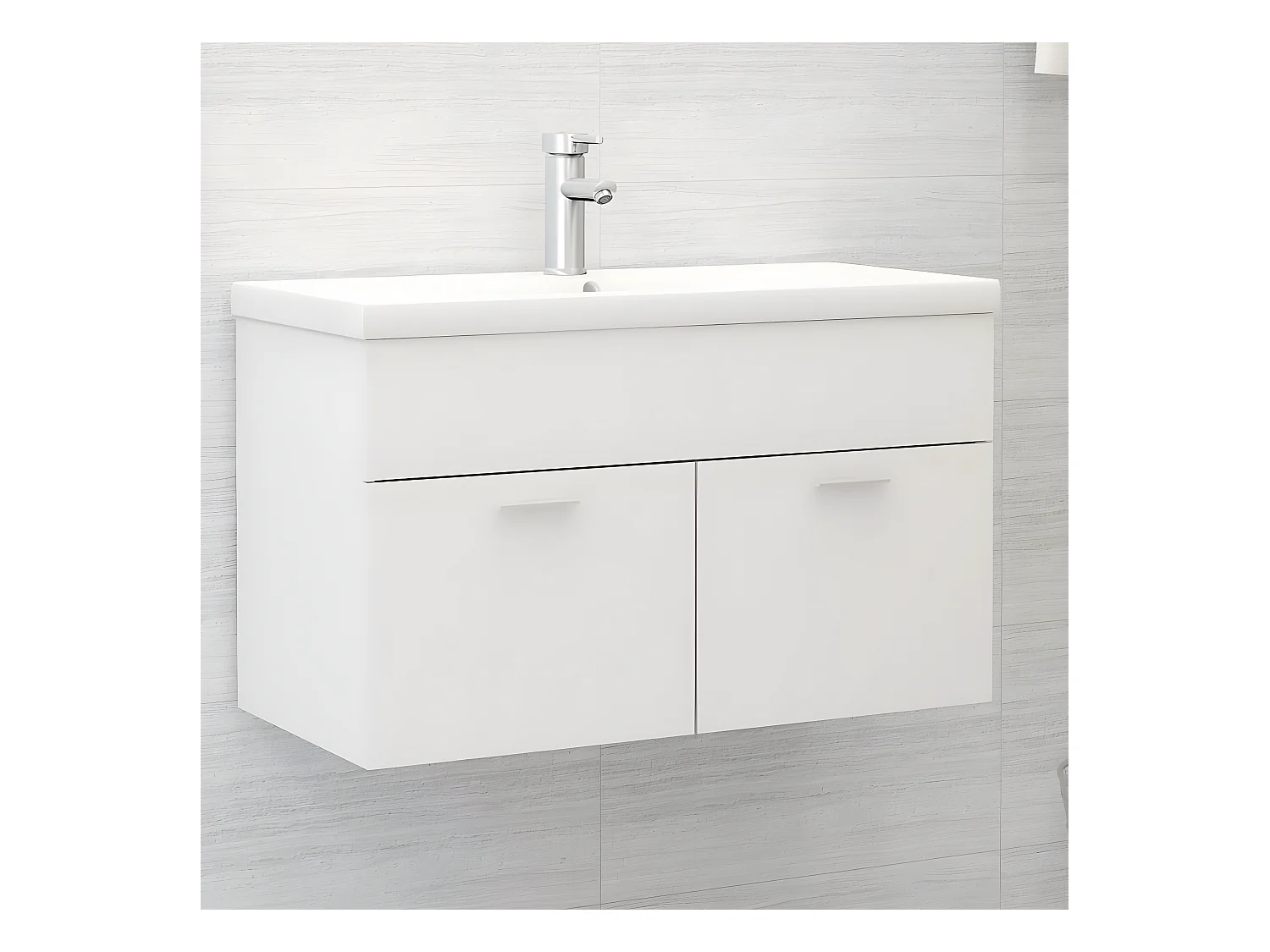 Armoire avec lavabo intégré Blanc Aggloméré FR87113