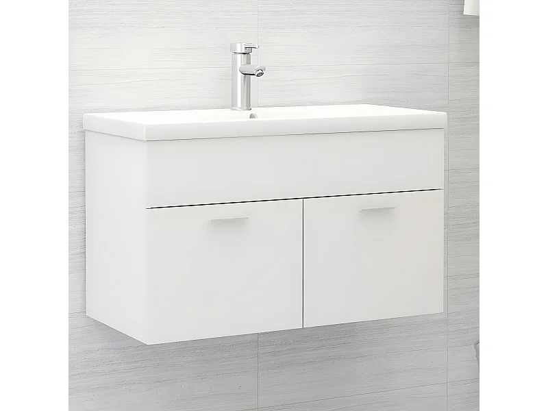 Armoire avec lavabo intégré Blanc Aggloméré FR87113