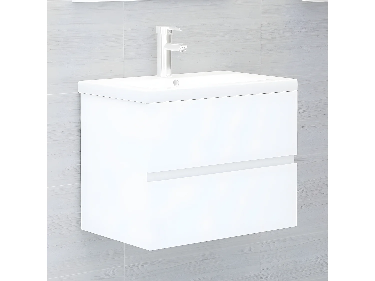 Mueble con lavabo madera de ingeniería blanco ES577453