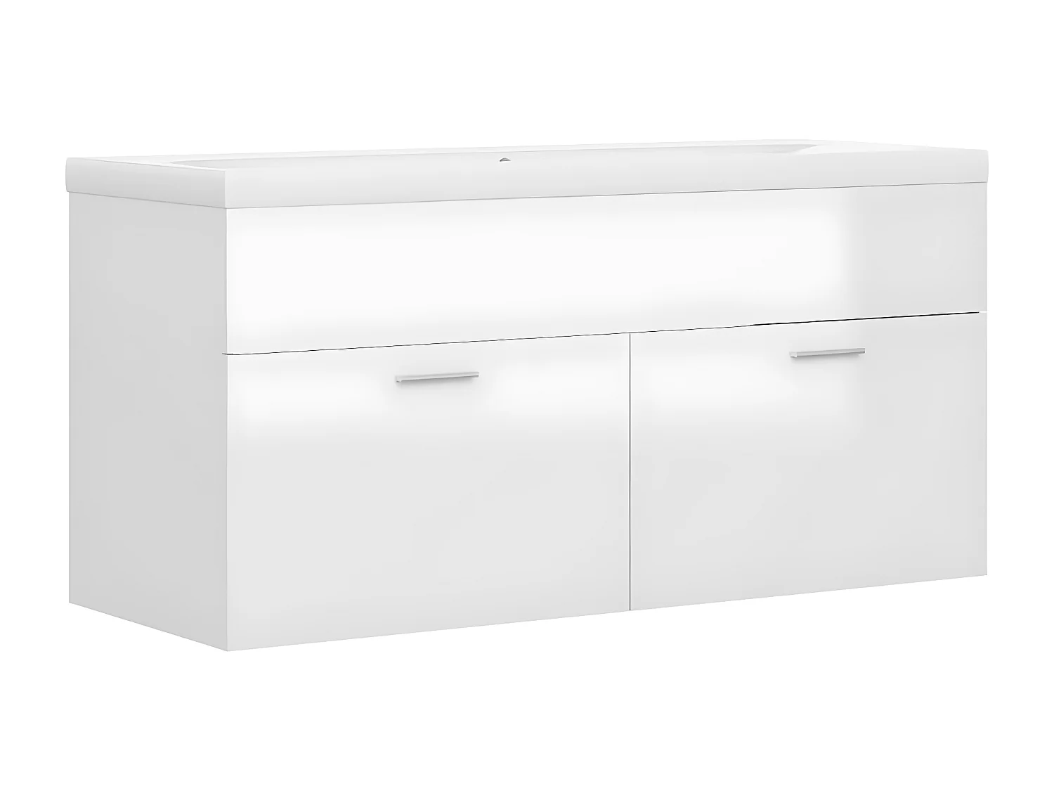 Armoire avec lavabo intégré Blanc brillant Aggloméré FR23243