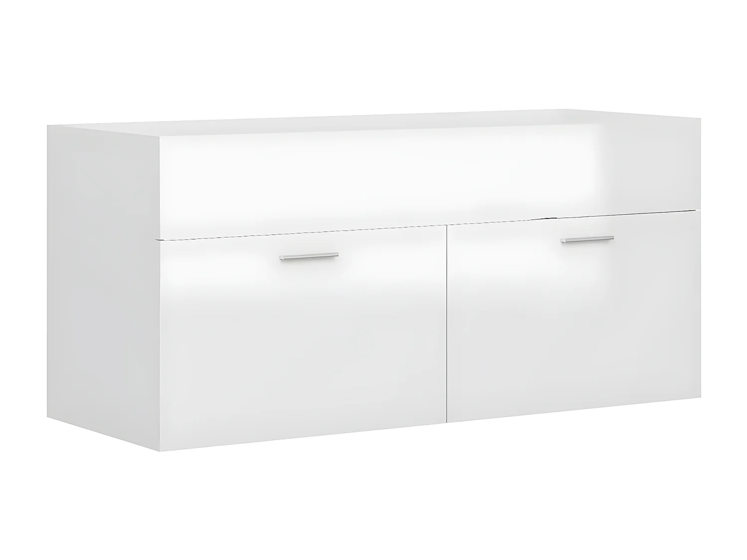 Armoire avec lavabo intégré Blanc brillant Aggloméré FR23243