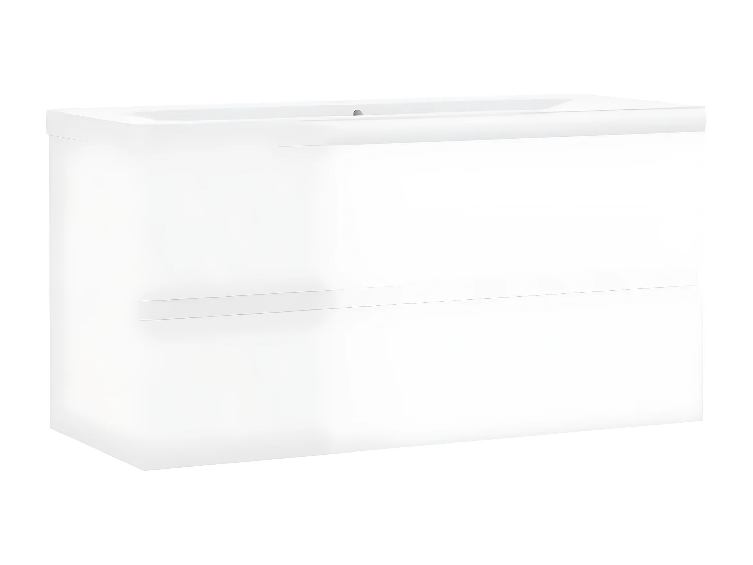 Mueble con lavabo madera de ingeniería blanco brillo ES119721