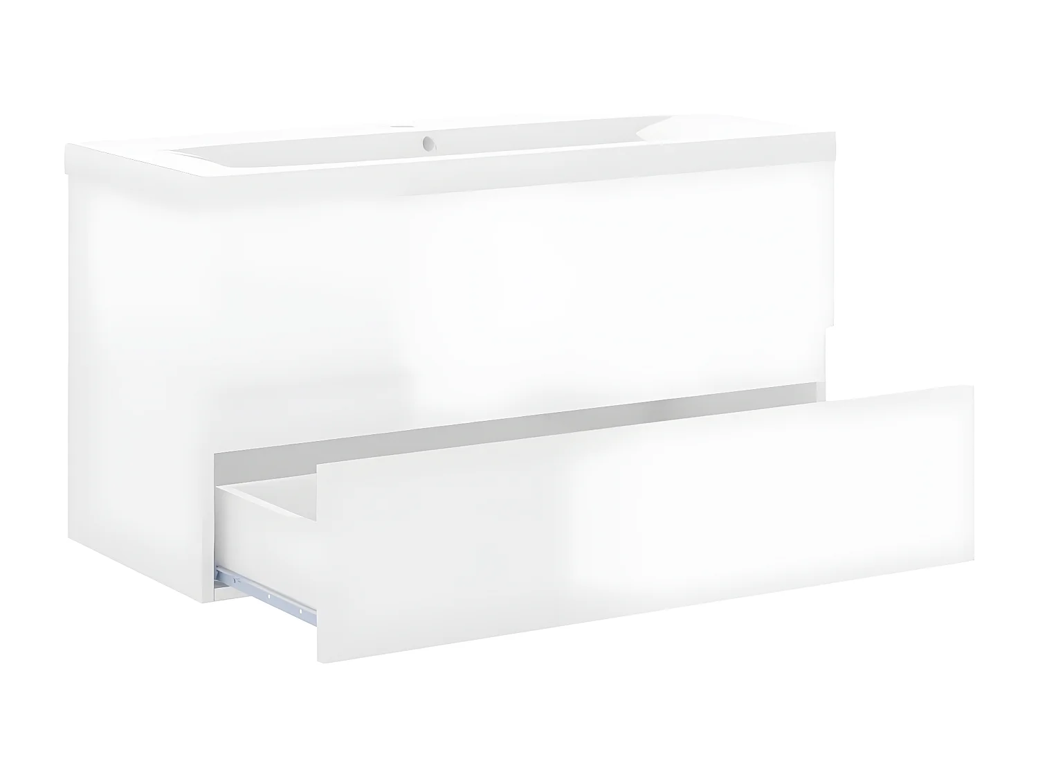 Mueble con lavabo madera de ingeniería blanco brillo ES119721