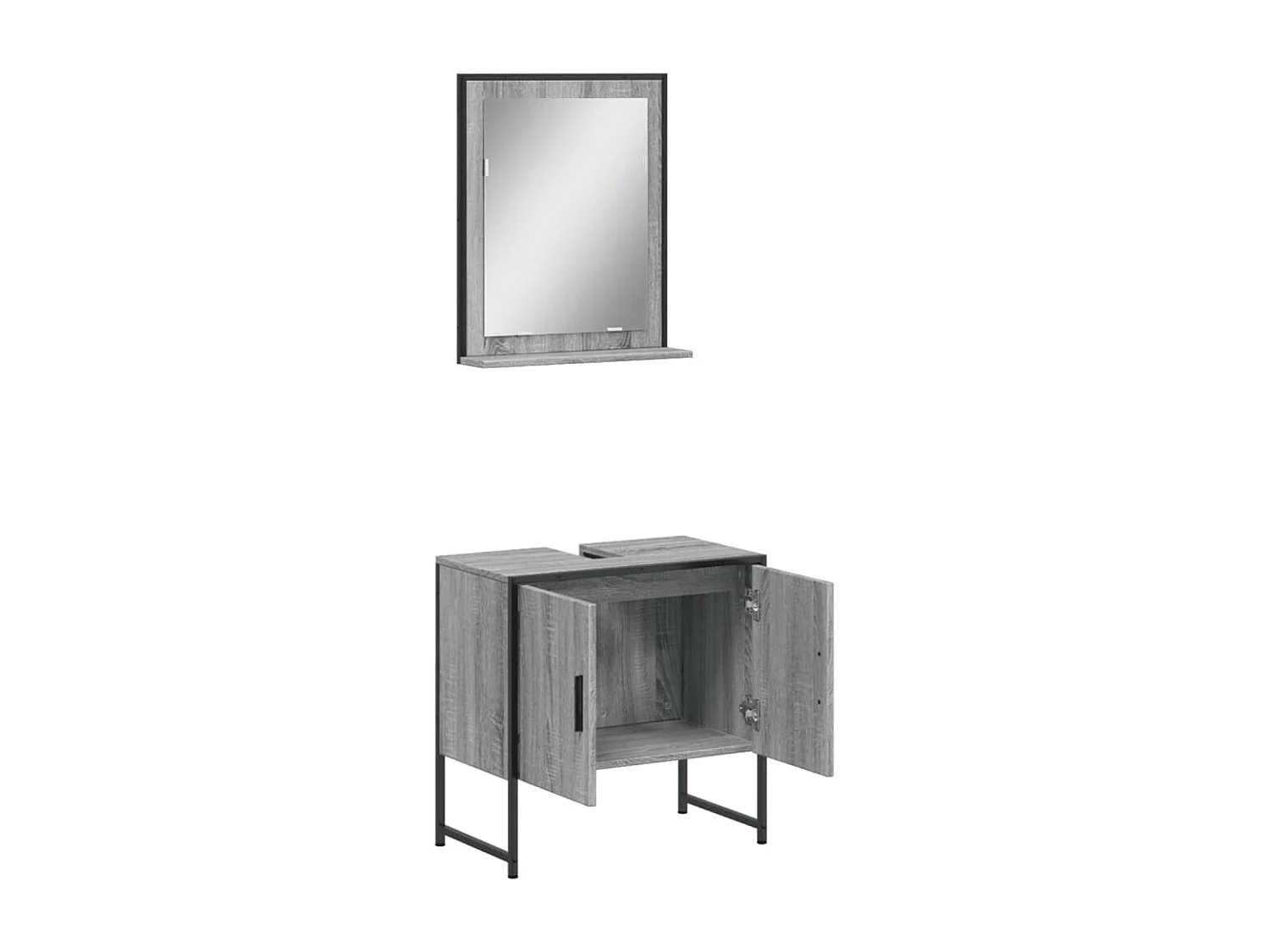 Ensemble d'armoires de salle de bain 2 pcs sonoma gris FR49662