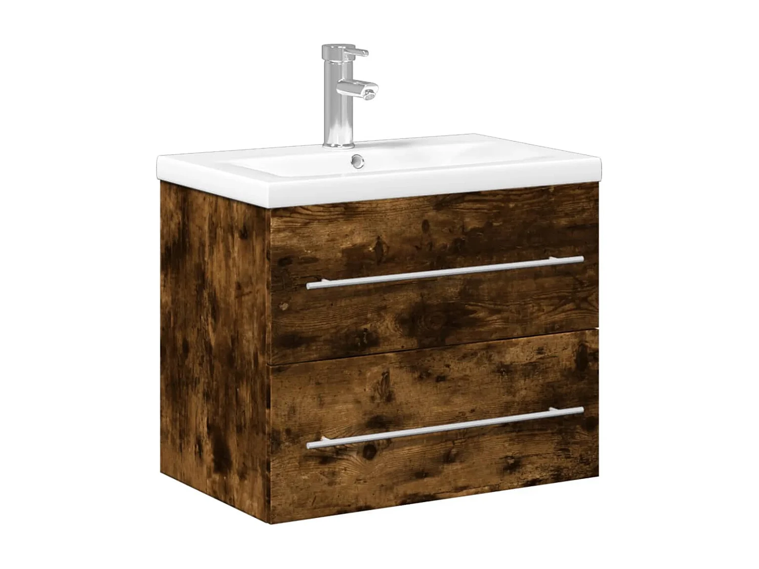 Mueble de baño con lavabo integrado roble ahumado ES616136