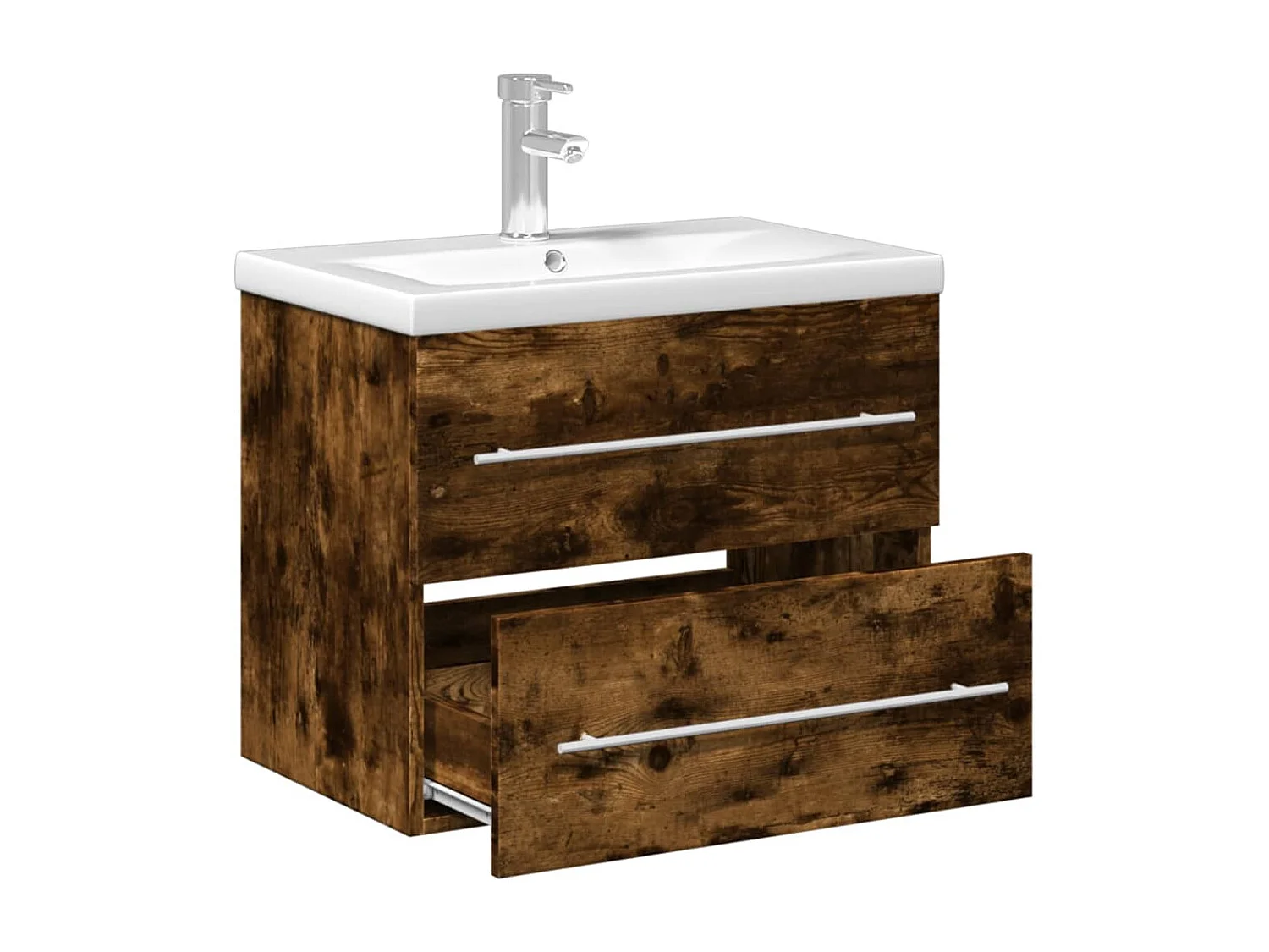 Armoire avec lavabo intégré chêne fumé FR76075