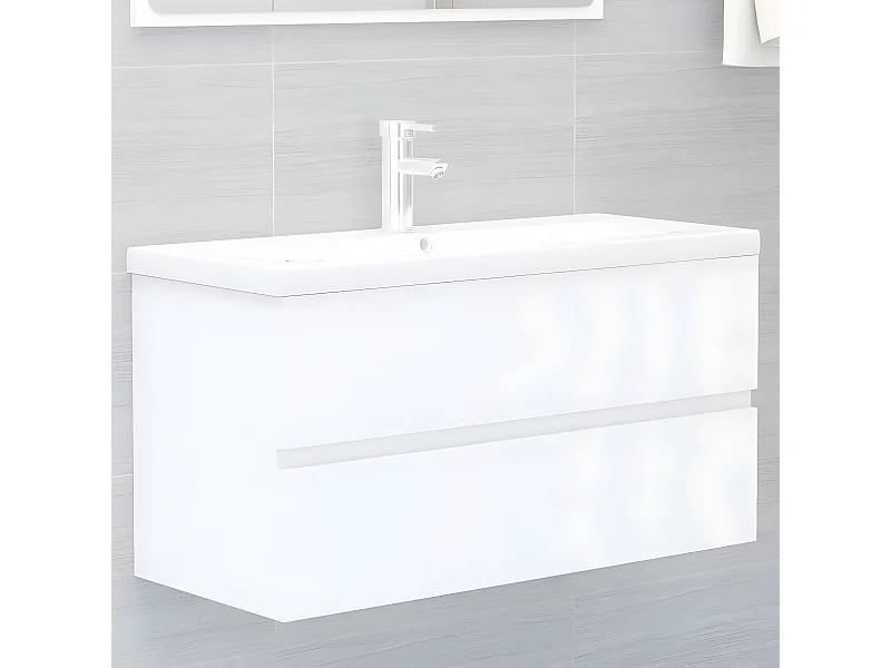 Mueble con lavabo madera de ingeniería blanco ES433555