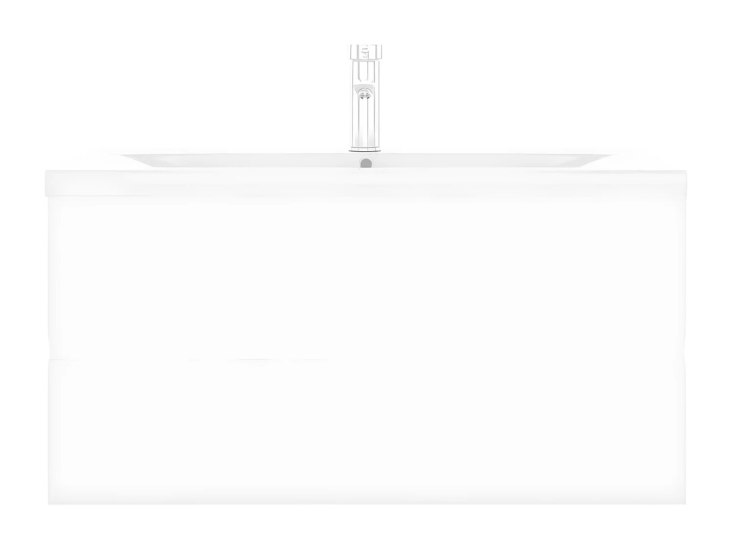 Wastafelkast met ingebouwde wastafel spaanplaat wit BE798097