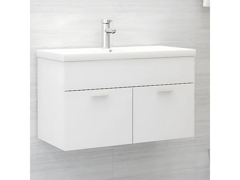 Mueble con lavabo madera de ingeniería blanco ES213815