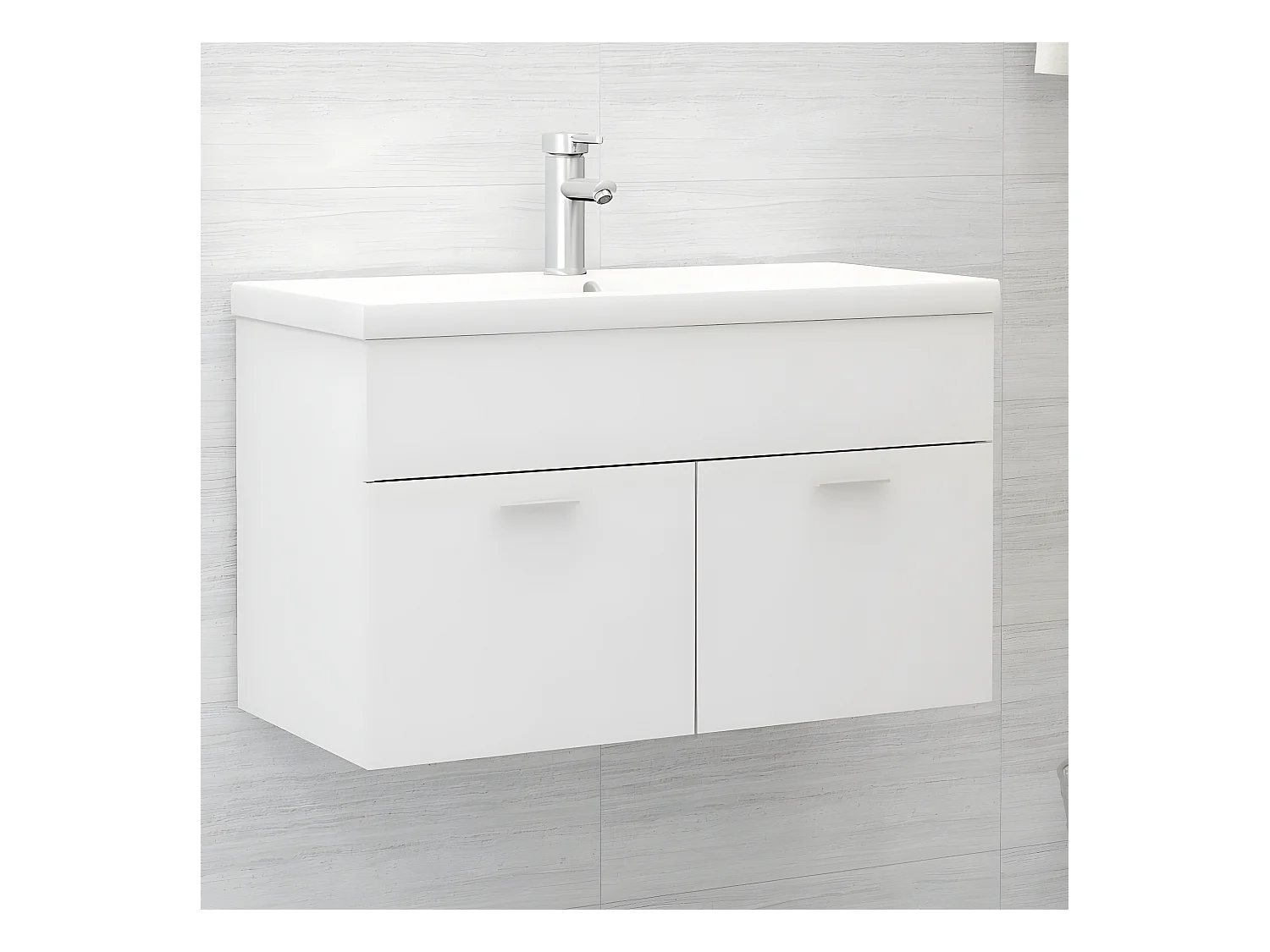 Armoire avec lavabo intégré Blanc Aggloméré FR57055