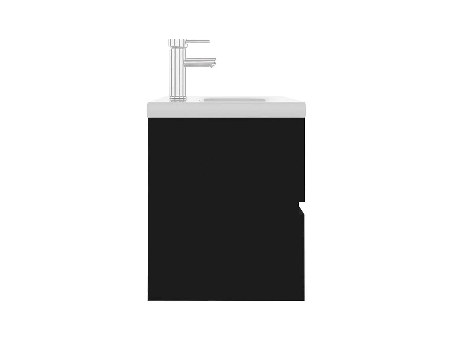 Armoire avec lavabo intégré noir bois d'ingénierie FR73406