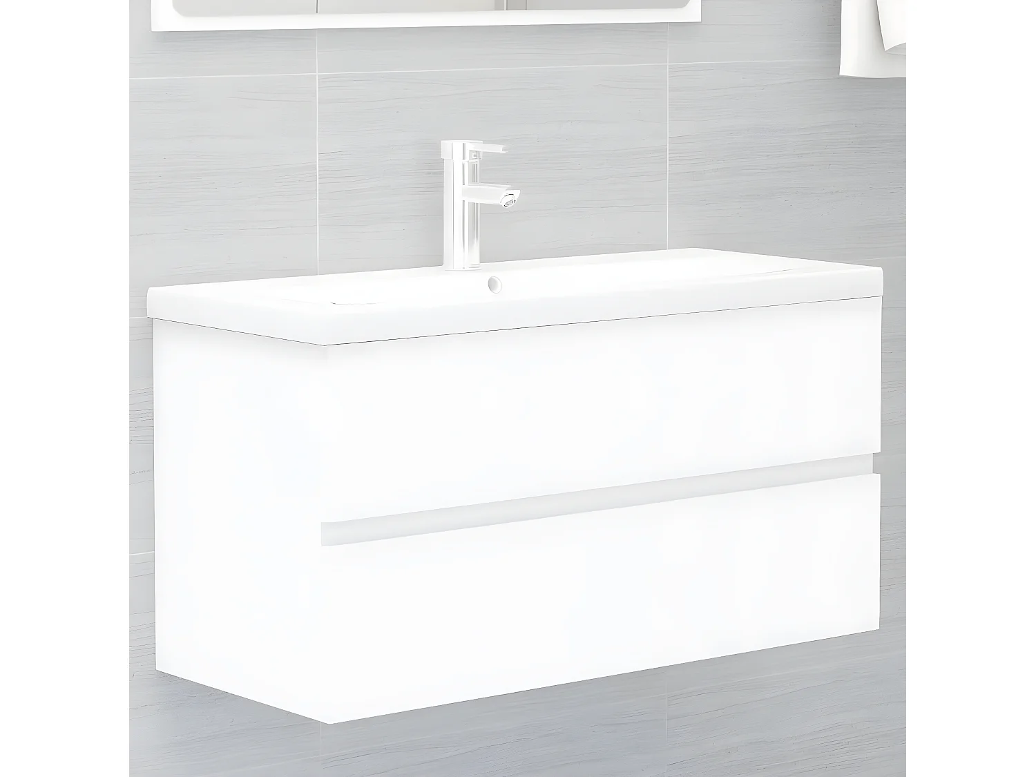Mueble con lavabo madera de ingeniería blanco ES830833