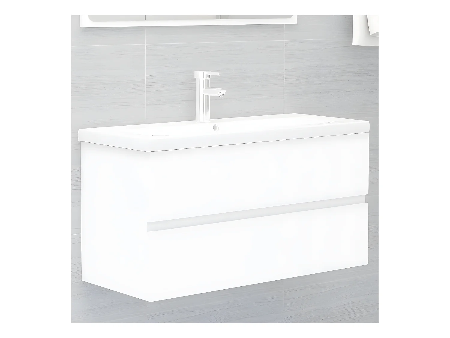 Armoire avec lavabo intégré Blanc Bois d'ingénierie FR55903