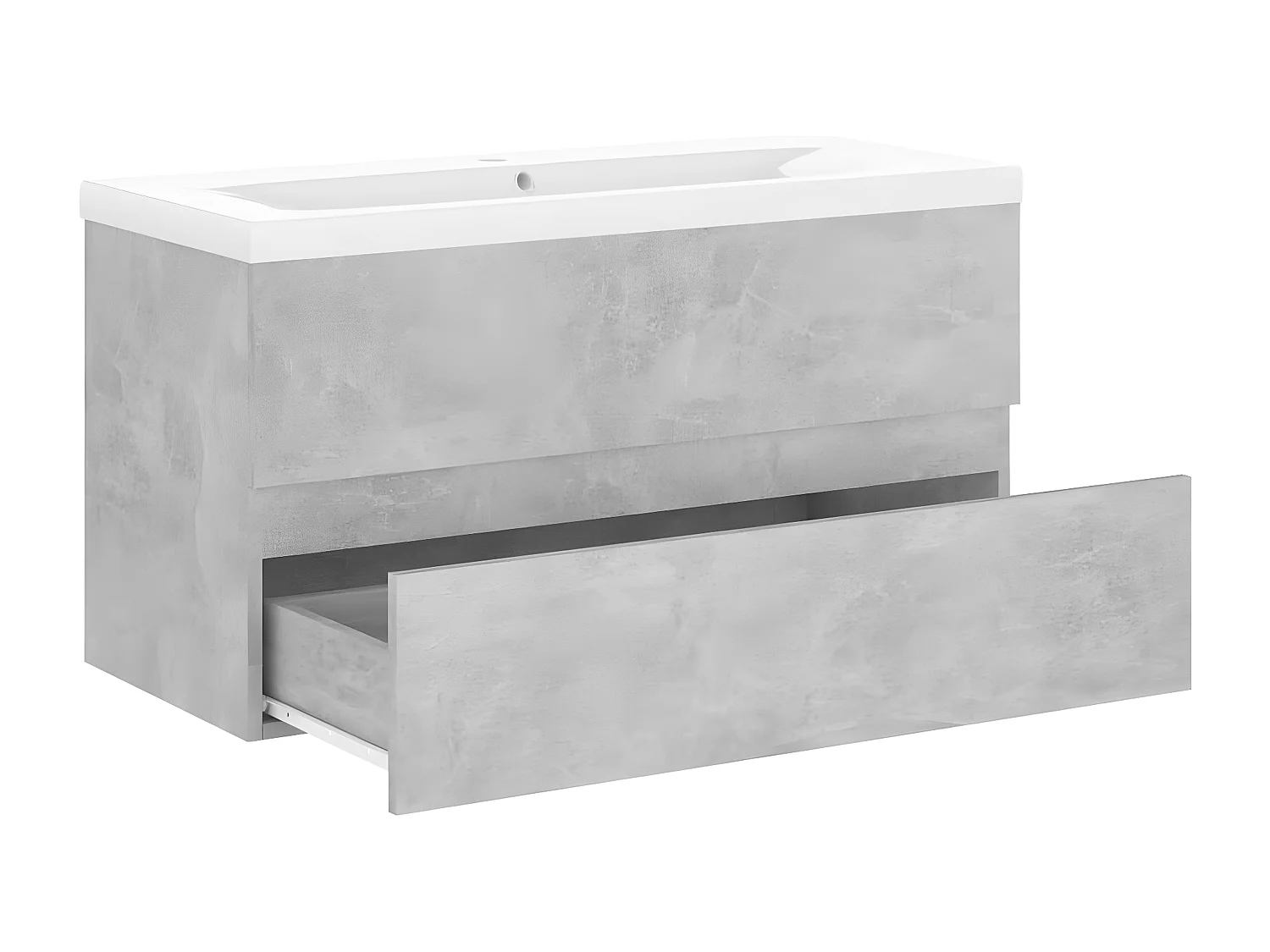Armoire avec lavabo intégré Gris béton Bois d'ingénierie FR75902