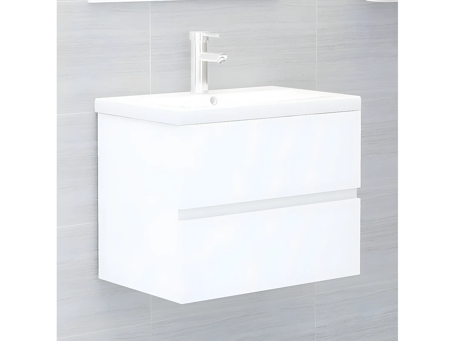 Mueble con lavabo madera de ingeniería blanco ES911686