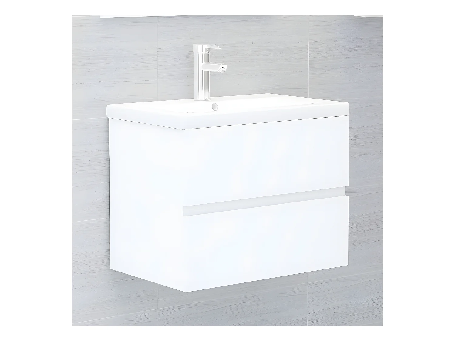 Armoire avec lavabo intégré Blanc Bois d'ingénierie FR89902