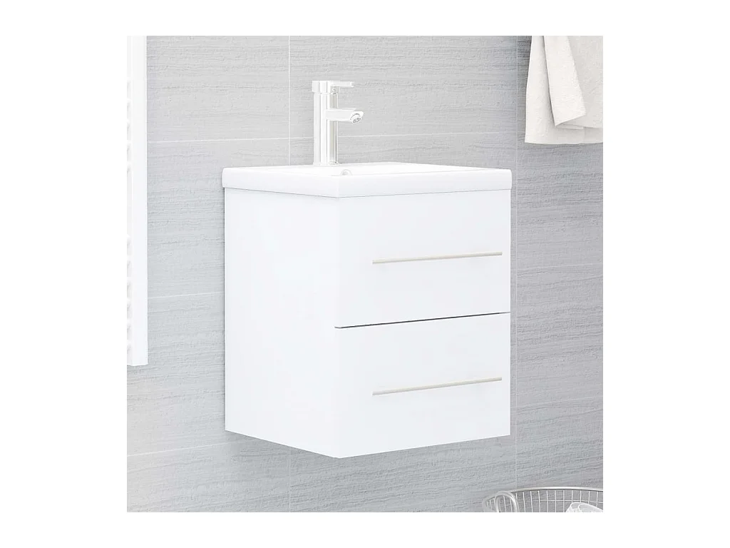 Armoire avec lavabo intégré Blanc Aggloméré FR70280