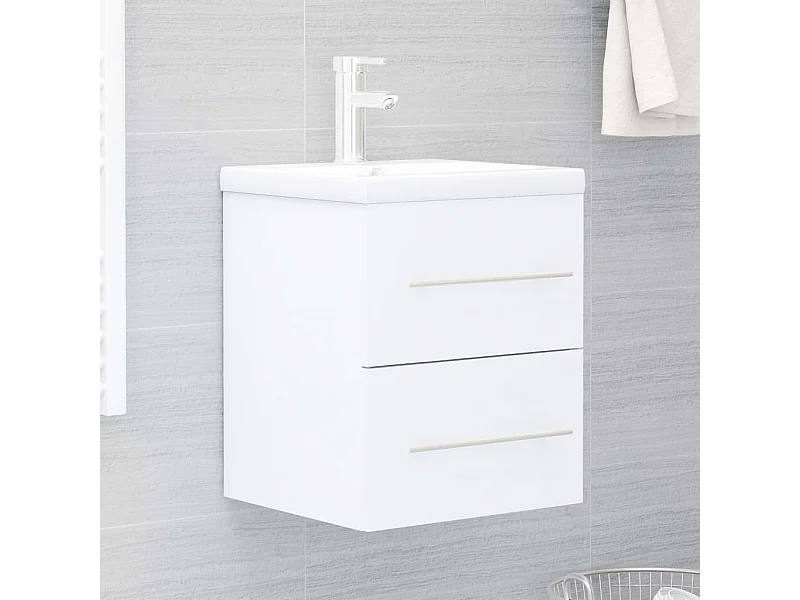 Armoire avec lavabo intégré Blanc Aggloméré FR70280