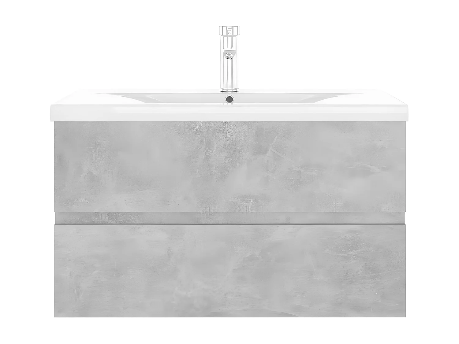 Armoire avec lavabo intégré gris béton bois d'ingénierie FR41145