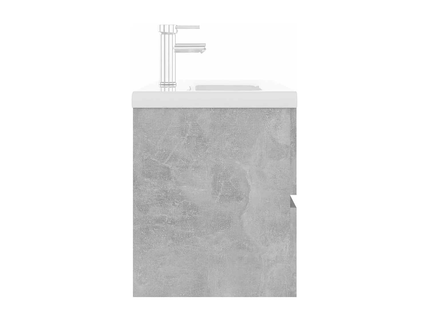 Armoire avec lavabo intégré gris béton bois d'ingénierie FR41145
