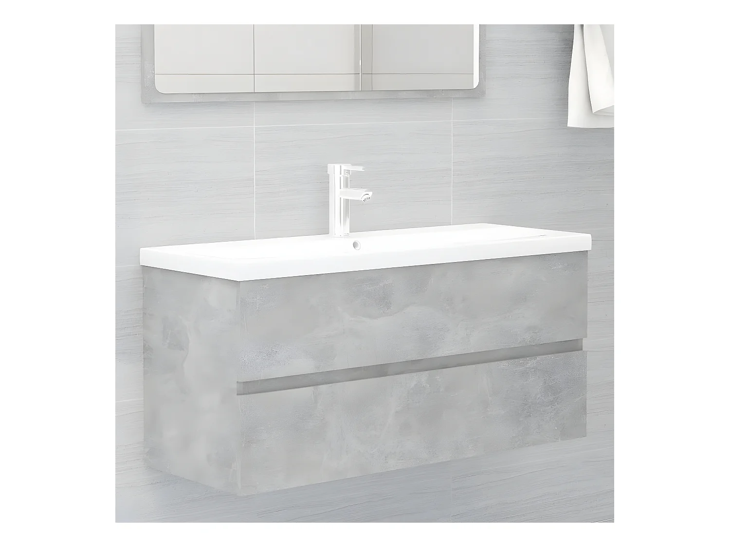 Armoire avec lavabo intégré Gris béton Aggloméré FR10618