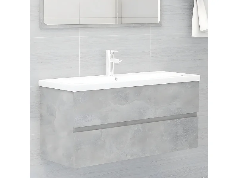 Armoire avec lavabo intégré Gris béton Aggloméré FR10618