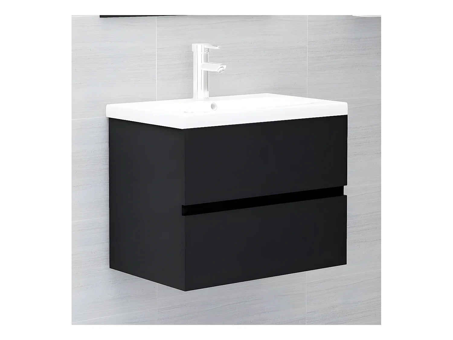 Armoire avec lavabo intégré Noir Aggloméré FR89665