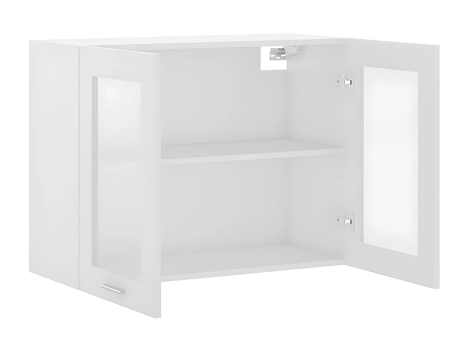 Armoire en verre suspendue Blanc 80x31x60 cm Bois d'ingénierie FR69523