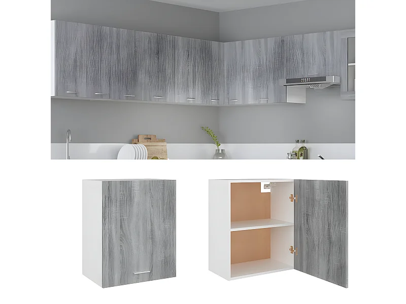 Armoire suspendue Sonoma gris 50x31x60 cm Bois d'ingénierie FR78585