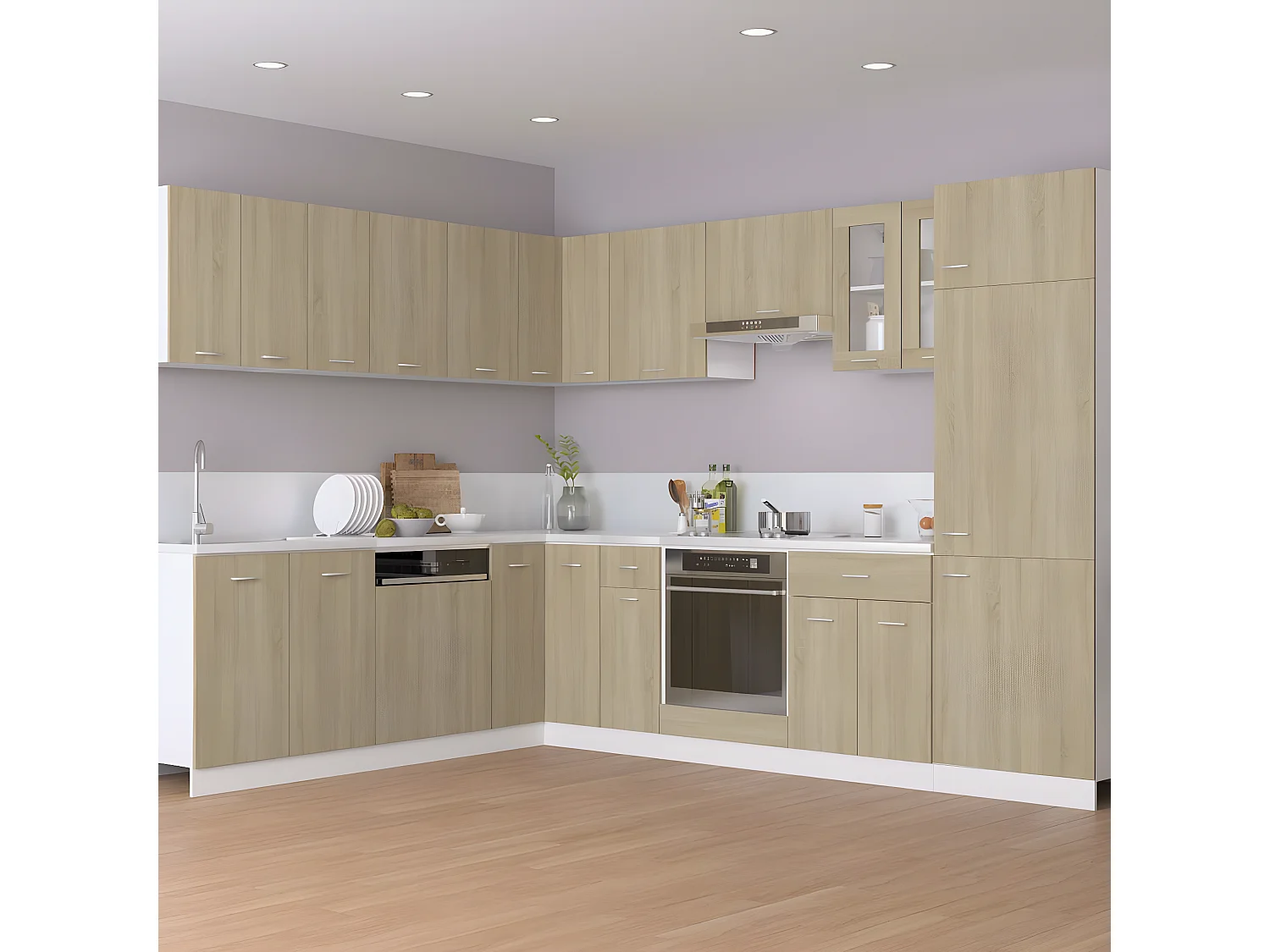 Armoires suspendues 2 pcs Chêne sonoma Bois d’ingénierie FR58937