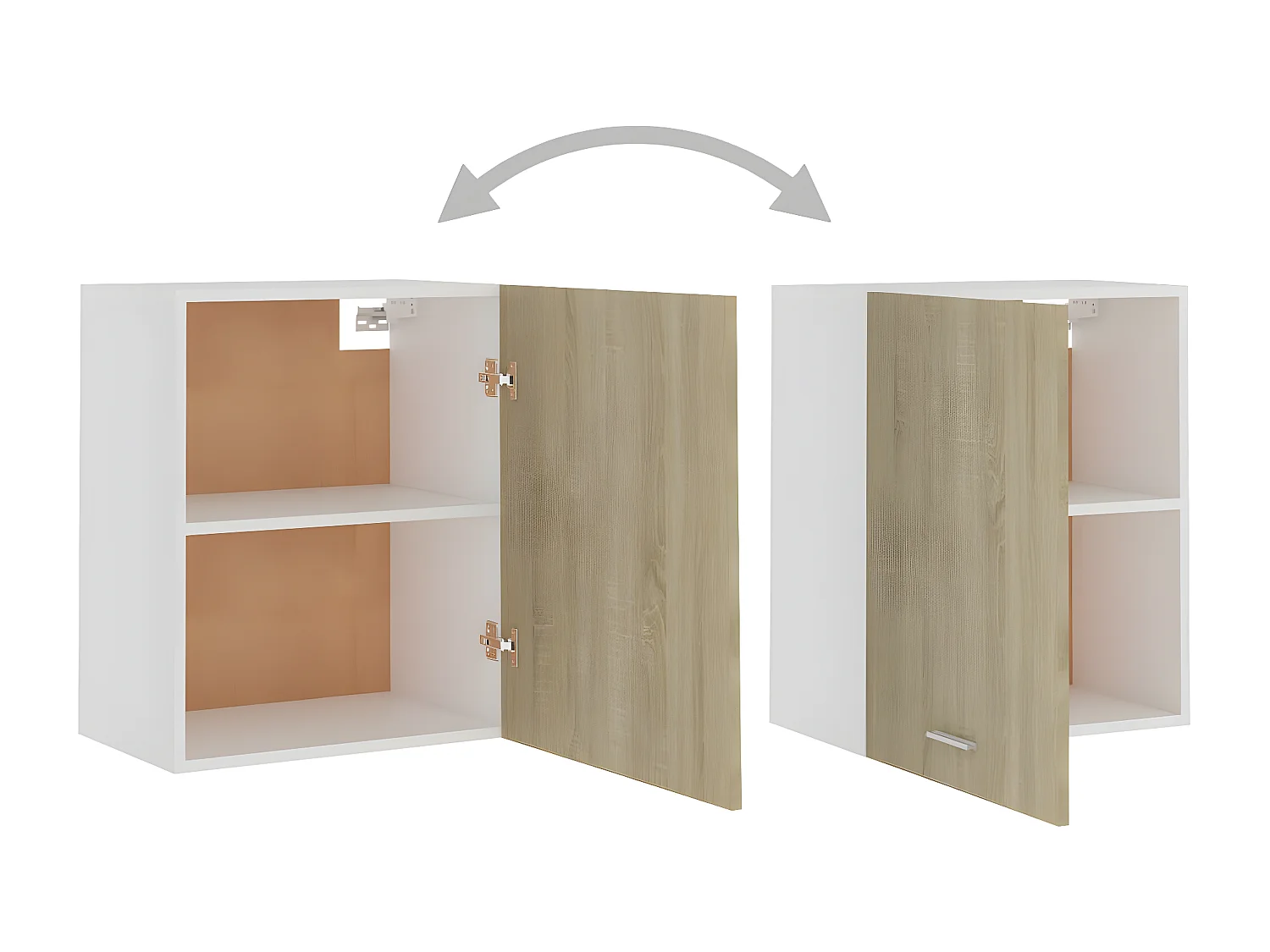 Armoires suspendues 2 pcs Chêne sonoma Bois d’ingénierie FR58937