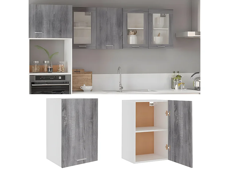 Armario colgante madera contrachapada gris sonoma 39,5x31x60 cm ES335715