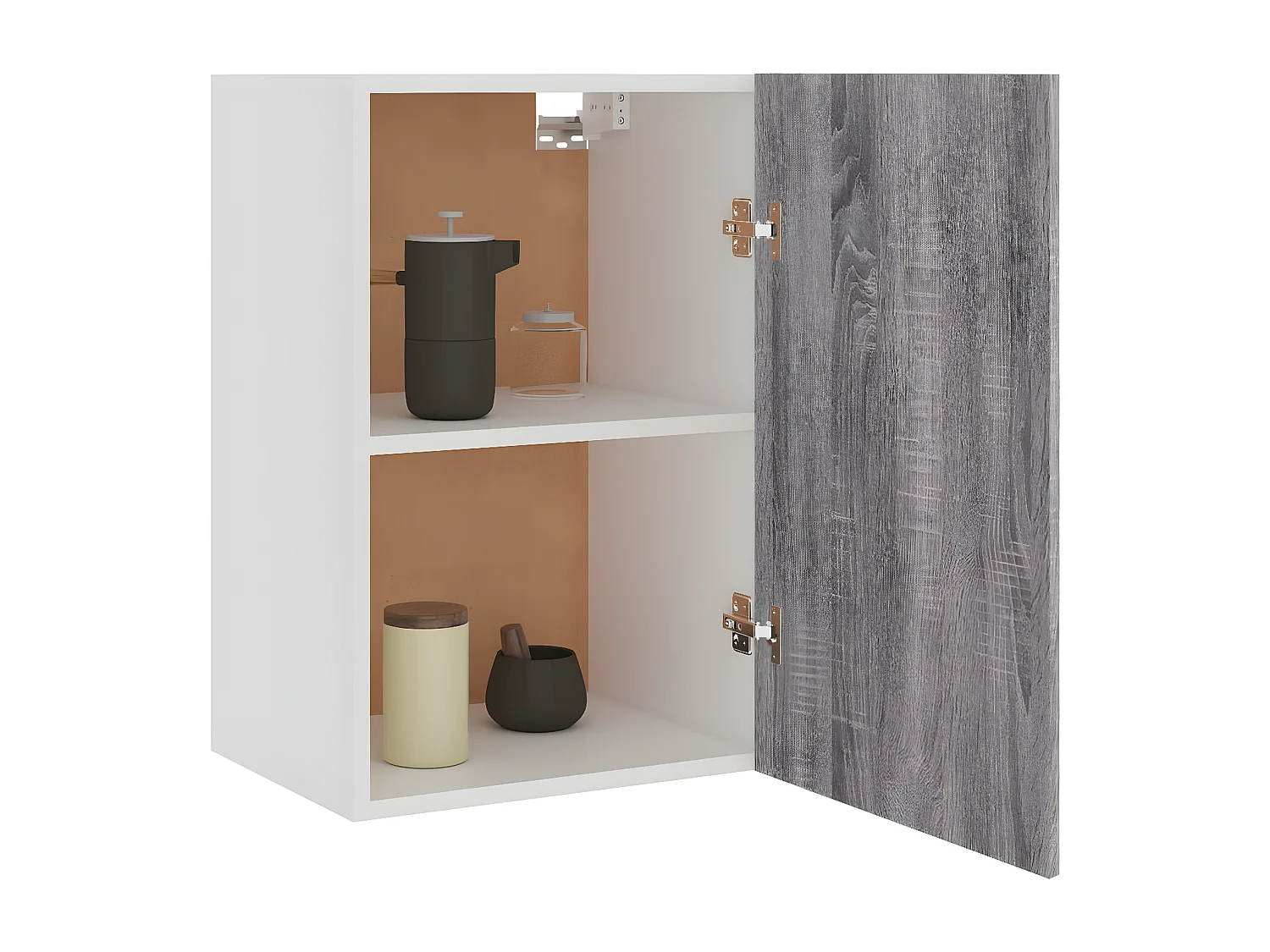 Wandkast 39,5x31x60 cm bewerkt hout grijs sonoma eikenkleurig BE574304