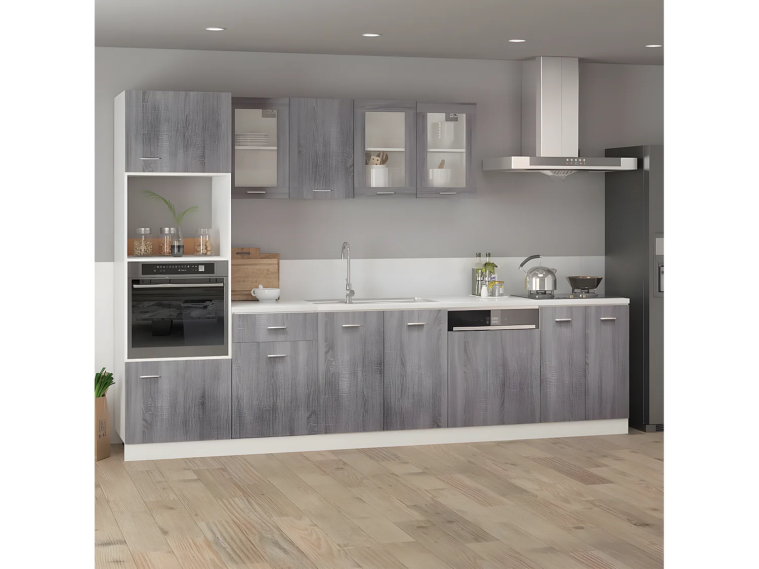 Armoire suspendue Sonoma gris 39,5x31x60 cm Bois d'ingénierie FR36742