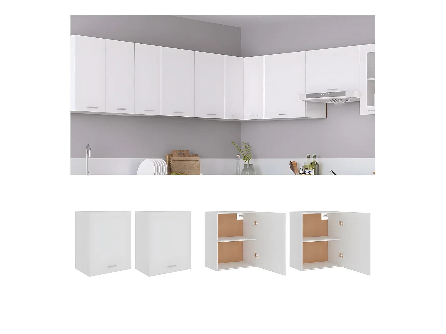 Armoires suspendues 2 pcs Blanc 50x31x60 cm Bois d’ingénierie FR98103