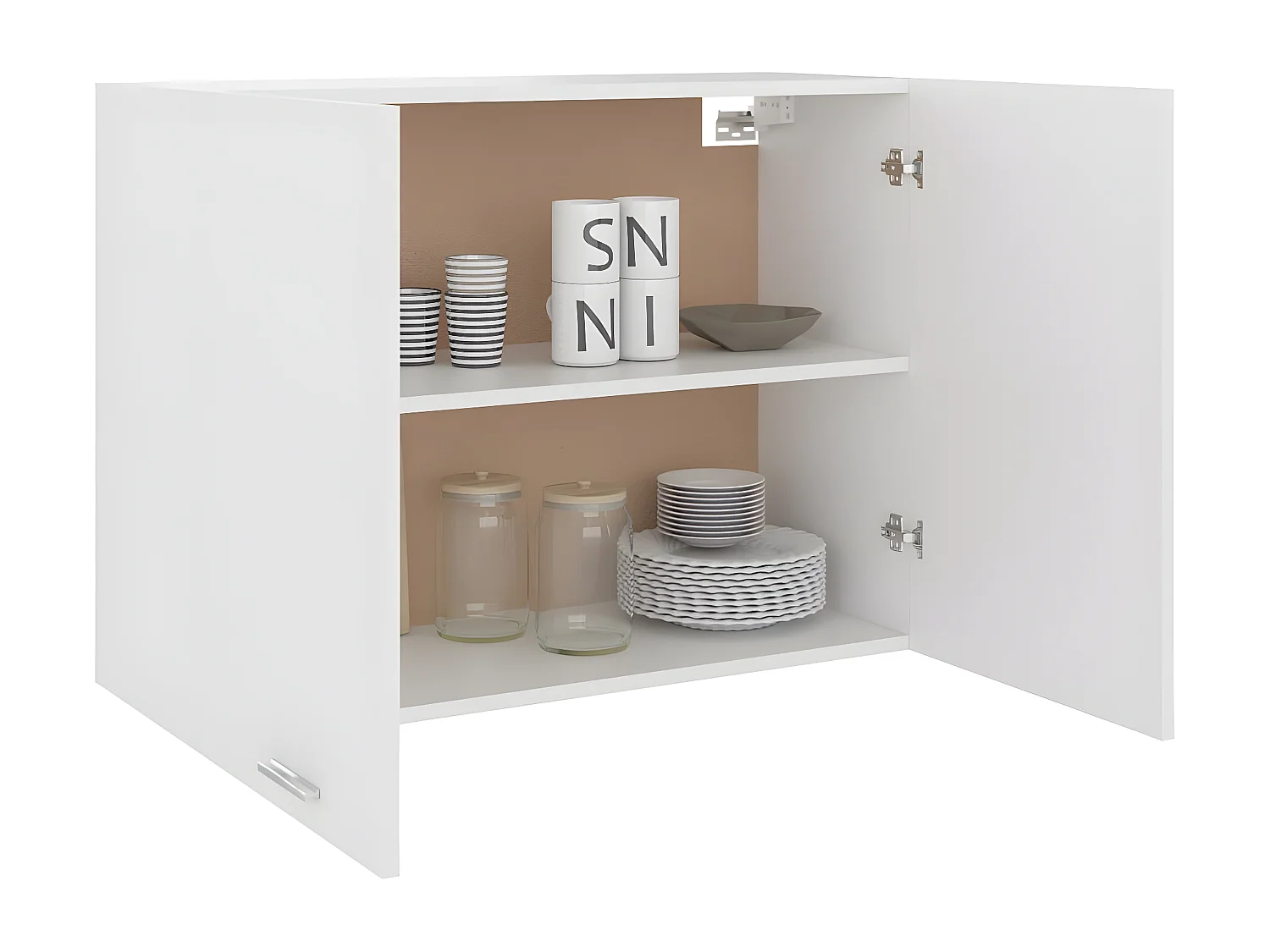 Hangkast 80x31x60 cm bewerkt hout wit BE753453